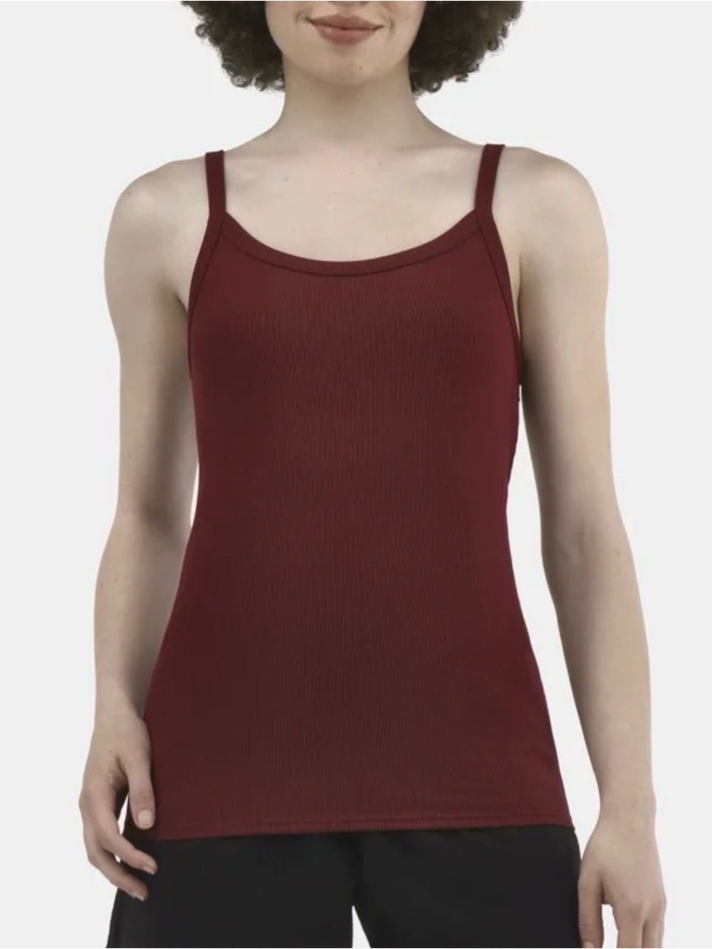 Burgundy Wine Stretchy Ribbed Tank Top